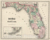Historic Map : 1874 Florida. v2 - Vintage Wall Art