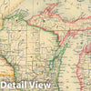 Historic Map : National Atlas - 1857 States of Michigan, Wisconsin and Iowa. - Vintage Wall Art