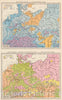 Historic Map : Germany; Poland, Europe, Central 1881 Regenkarte, Mittlere Jahrestemperatur v. Deutschland. , Vintage Wall Art