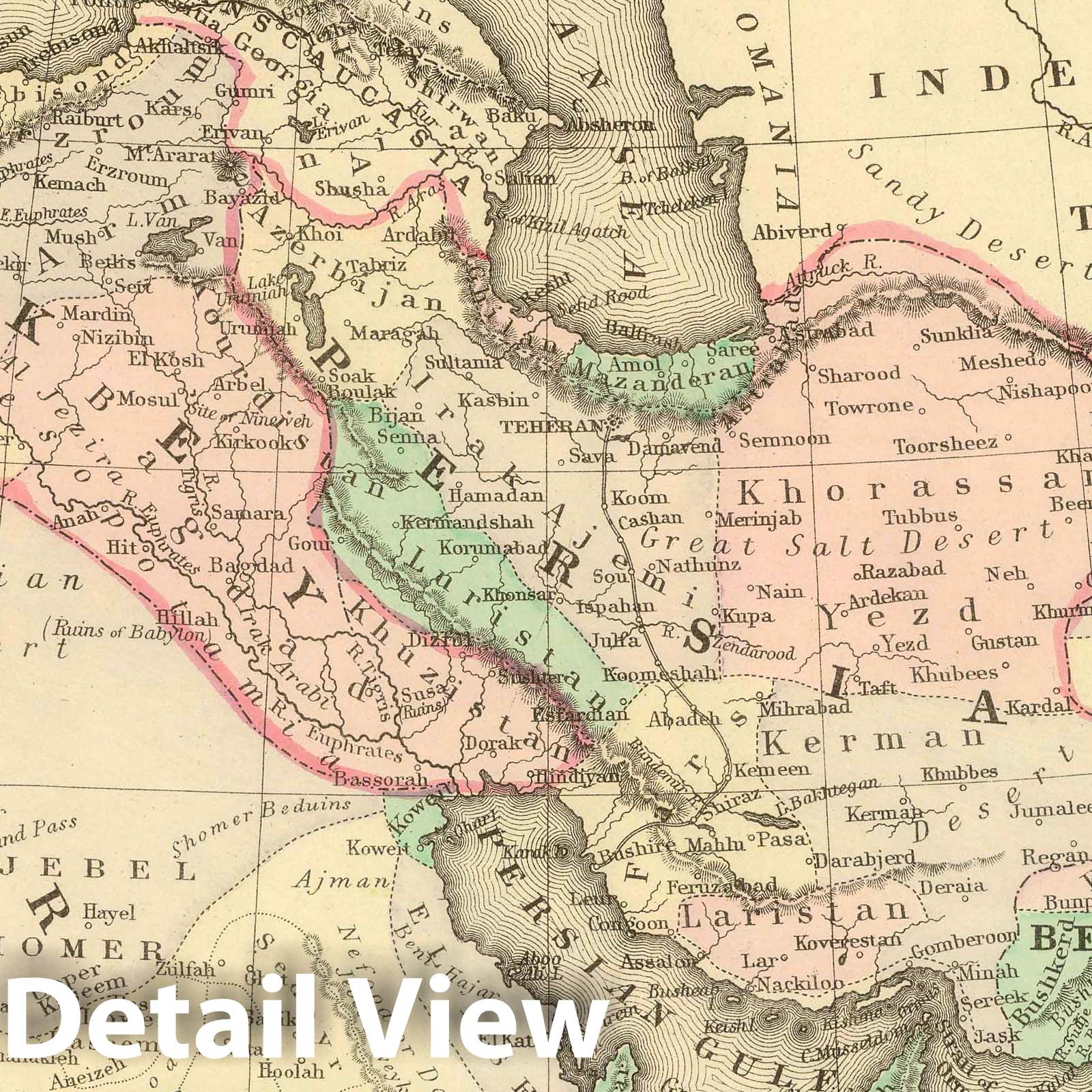 Historic Map : 1886 Persia, Arabia, Turkey, Afghanistan, Beloochistan. - Vintage Wall Art