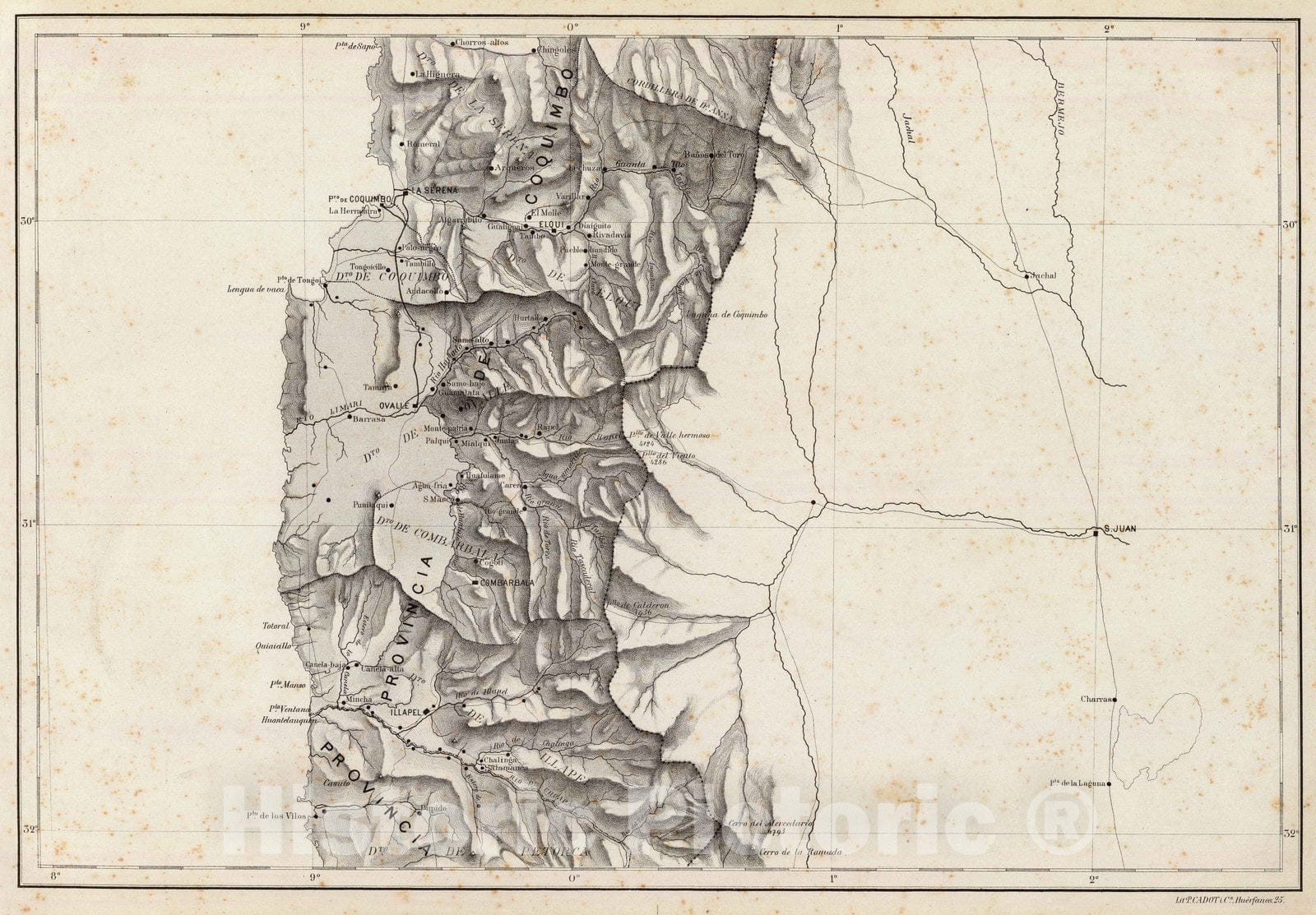 Historic Map : Chile, 1884 (Mapa de la Republica de Chile 4) , Vintage Wall Art