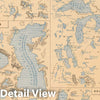 Historic Map : 1852 Comparative Form and Extent of the Inland Seas and Lakes of the Globe - Vintage Wall Art