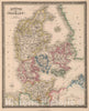 Historic Map : 1864 Kingdom of Denmark - Vintage Wall Art