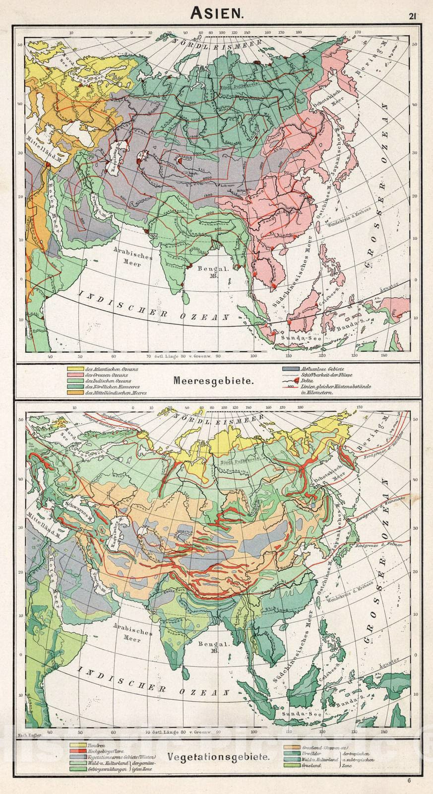 Historic Map : 1896 Asien v1 - Vintage Wall Art
