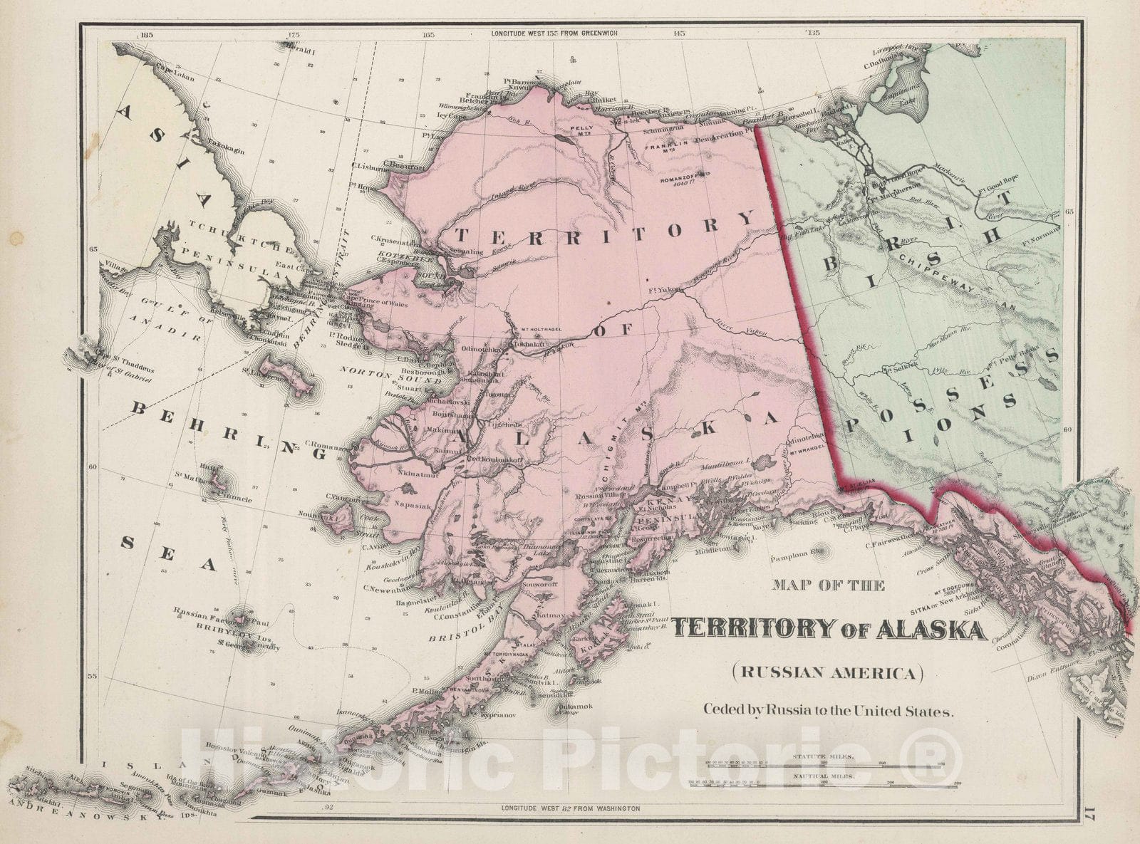 Historic Map : 1878 Alaska. - Vintage Wall Art