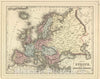 Historic Map : 1884 Europe : Vintage Wall Art