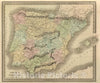 Historic Map : 1848 Spain & Portugal. - Vintage Wall Art