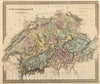 Historic Map : 1848 Switzerland. v2 - Vintage Wall Art