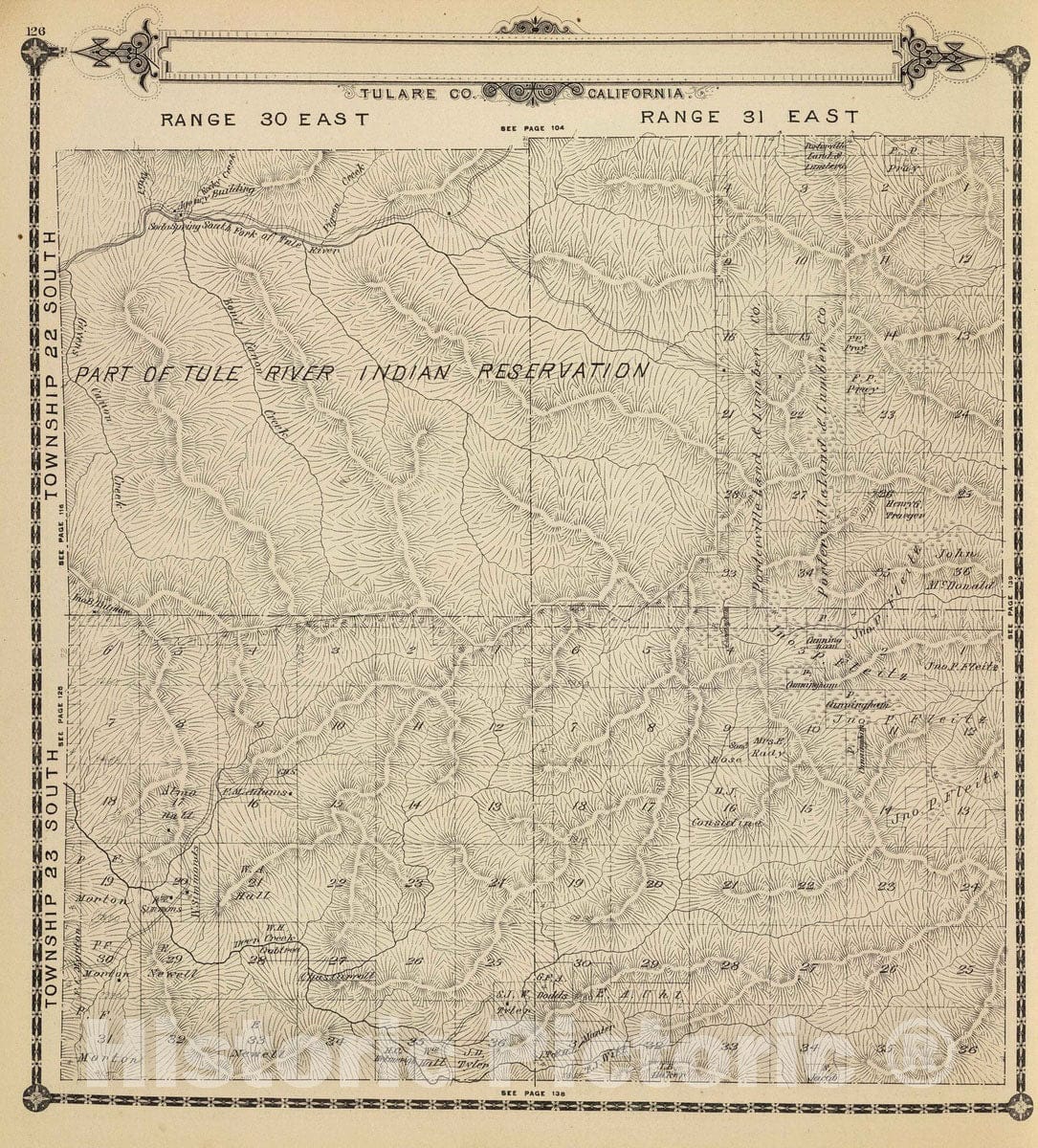 Historic Map : 1892 T.22-23S R.30-31E. - Vintage Wall Art