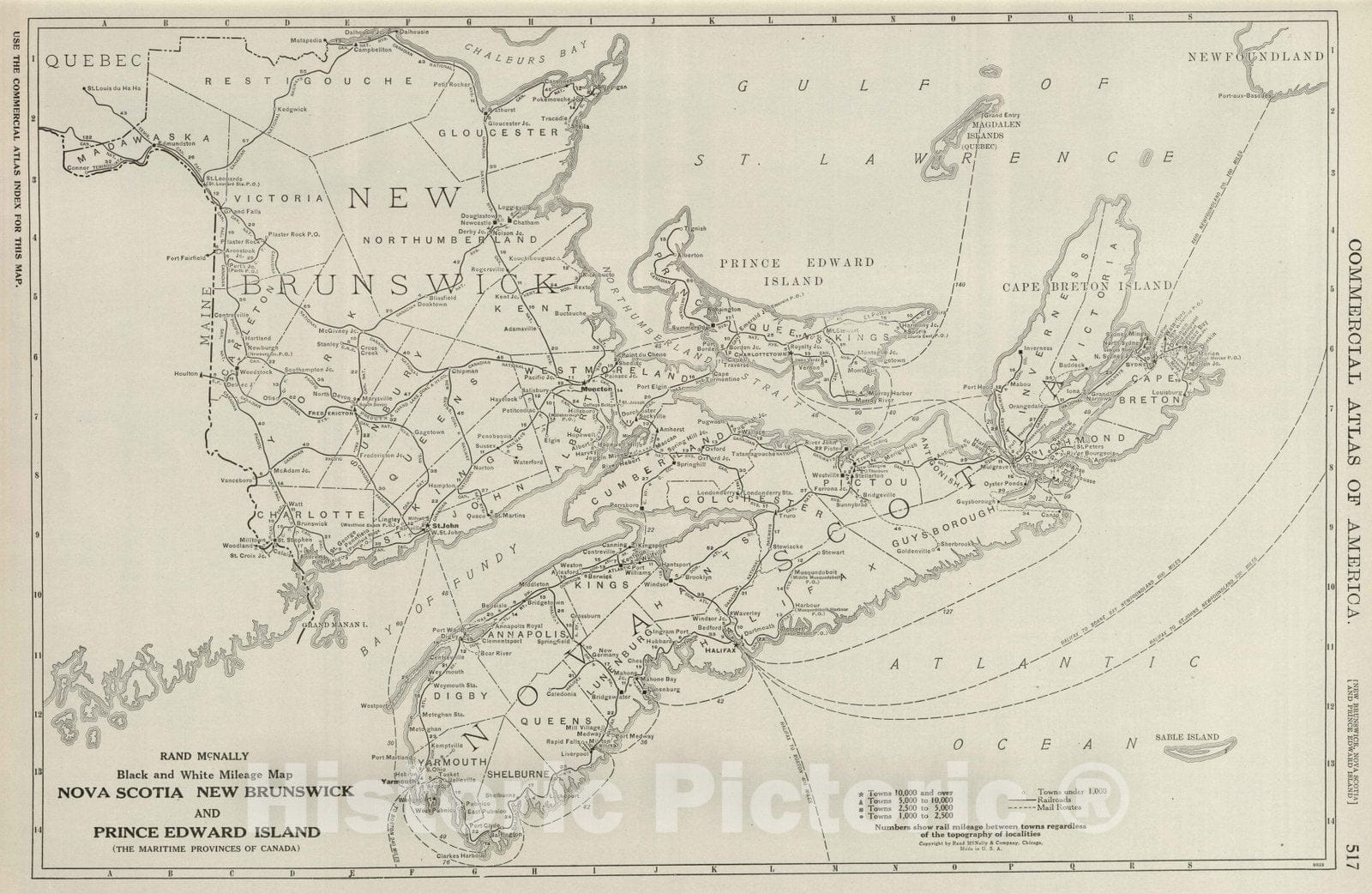 Historic Map : 1924 Nova Scotia, New Brunswick, and Prince Edward Island. v1 - Vintage Wall Art