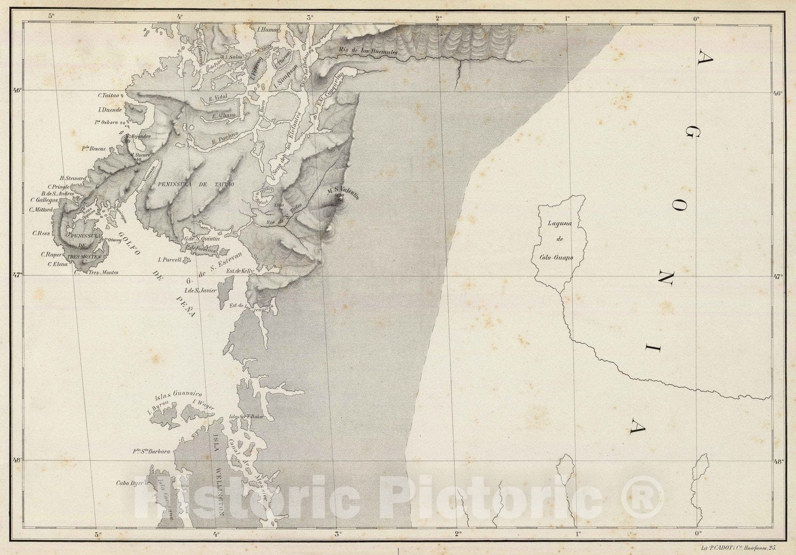 Historic Map : Chile, 1884 (Mapa de la Republica de Chile 10) , Vintage Wall Art