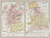 Historic Map : 1901 Scotland; England : Roman period - Vintage Wall Art
