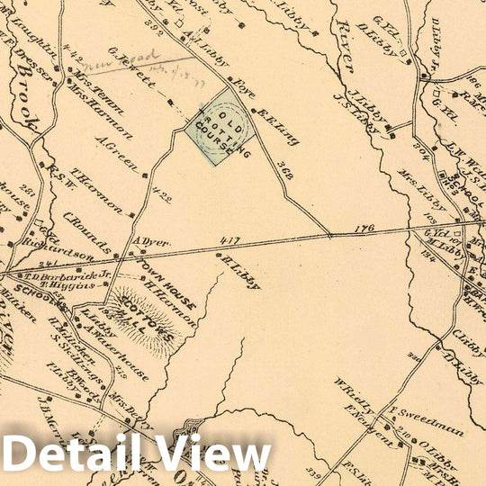 Historic Map : 1871 Scarborough, Cumberland County, Maine. - Vintage Wall Art