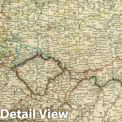 Historic Map : Austria; Germany, 1824 Carte Generale D'Allemagne. , Vintage Wall Art