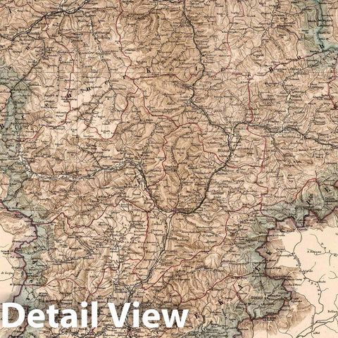 Historic Map : Liechtenstein, 1886 Tirol, Austria. , Vintage Wall Art