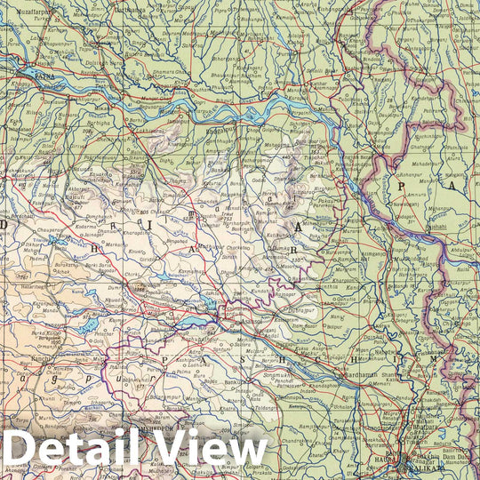Historic Map : 1967 142. Lower Ganga (Ganges) Valley. The World Atlas. - Vintage Wall Art