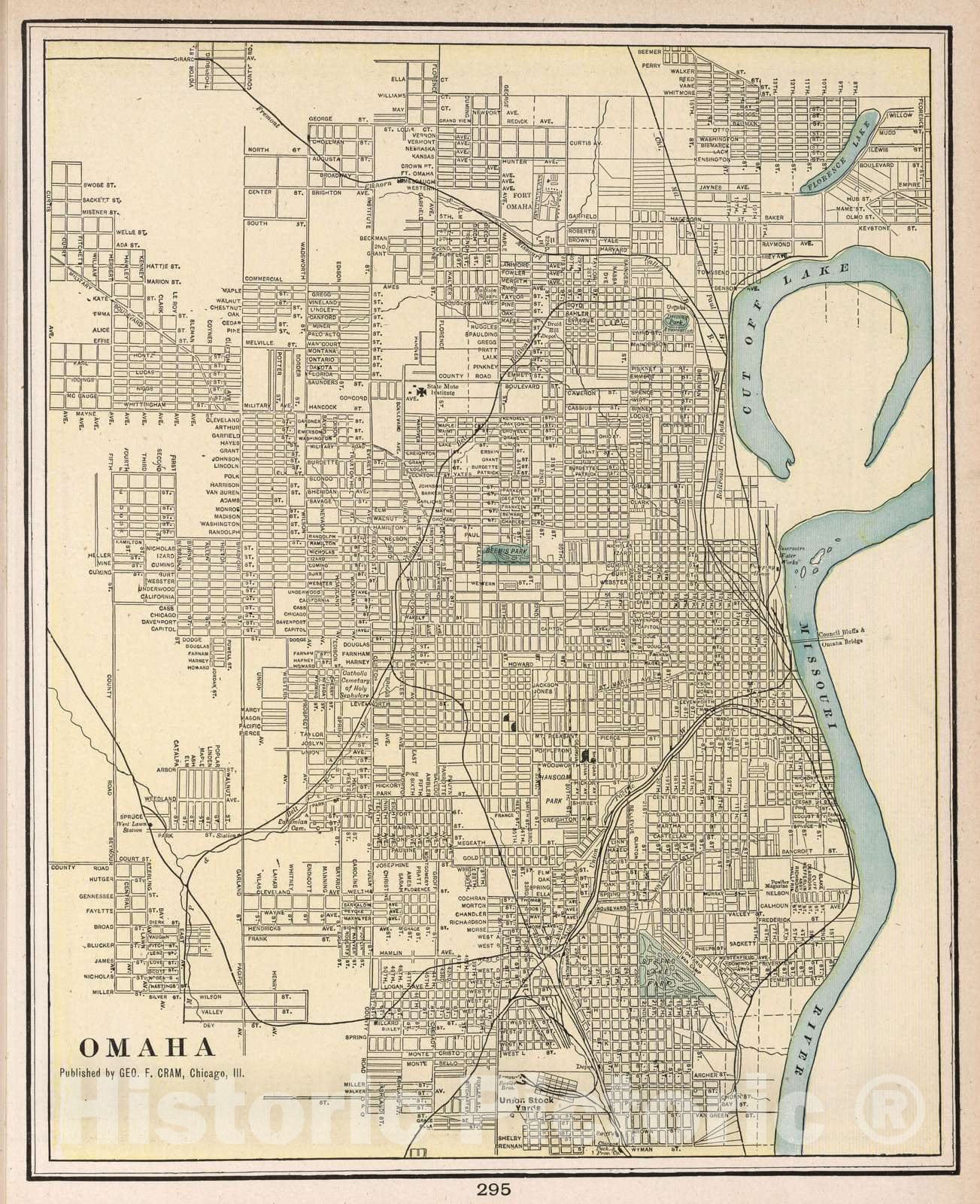 Historic Map : 1901 Omaha - Vintage Wall Art
