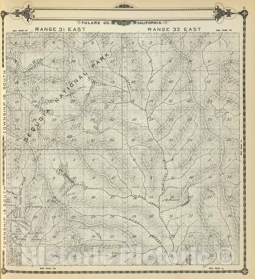 Historic Map : 1892 T.18-19S R.31-32E. - Vintage Wall Art