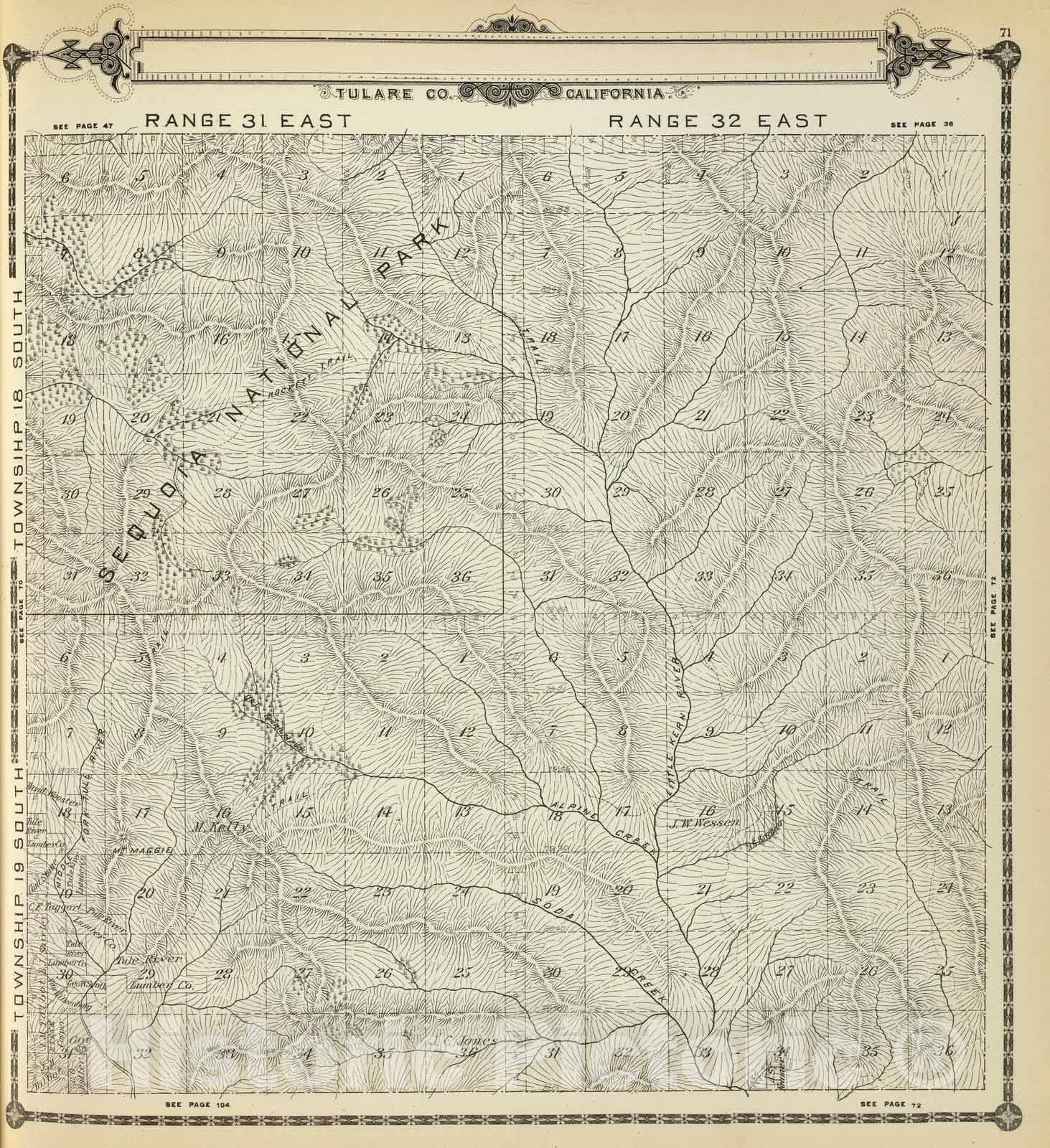 Historic Map : 1892 T.18-19S R.31-32E. - Vintage Wall Art