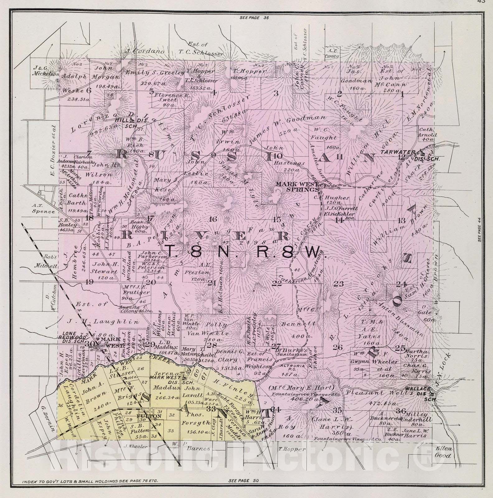 Historic Map : 1898 8 N, 8 W. - Vintage Wall Art