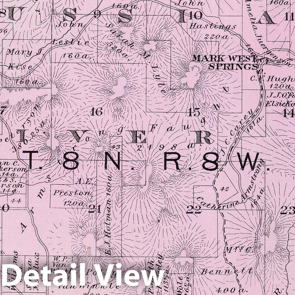 Historic Map : 1898 8 N, 8 W. - Vintage Wall Art