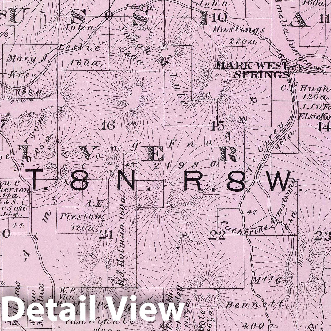 Historic Map : 1898 8 N, 8 W. - Vintage Wall Art