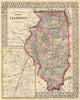 Historic Map : 1870 Illinois. - Vintage Wall Art
