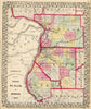 Historic Map : 1870 Madison, St. Clair, Monroe counties. - Vintage Wall Art