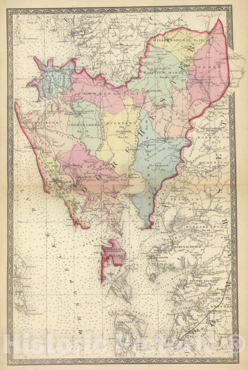 Historic Map : 1866 Dorchester. - Vintage Wall Art
