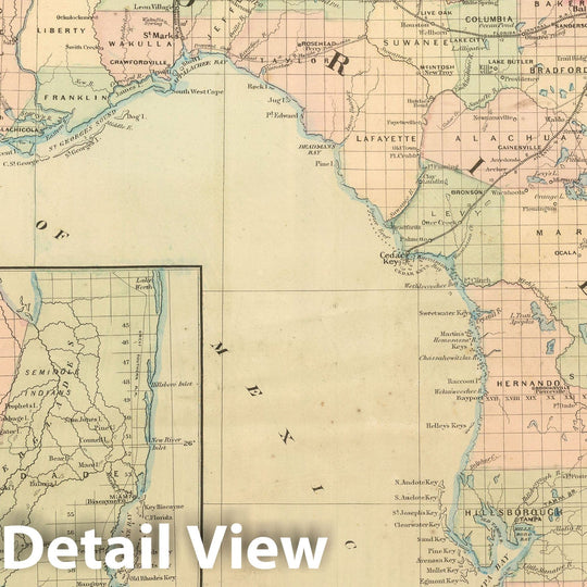 Historic Map : Commercial Reference Book - 1875 Florida. - Vintage Wall Art