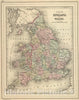 Historic Map : 1886 England, Wales. - Vintage Wall Art