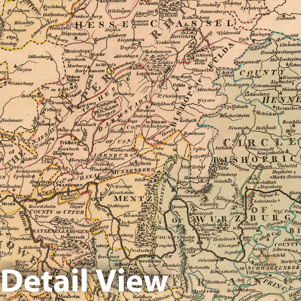Historic Map : 1802 Rhine with Franconia - Vintage Wall Art
