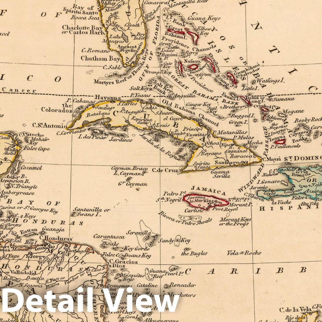 Historic Map : 1804 West Indies. - Vintage Wall Art