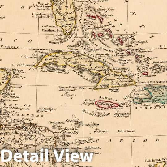 Historic Map : 1804 West Indies. - Vintage Wall Art