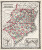 Historic Map : 1858 Maryland, Virginia, North Carolina, and South Carolina. - Vintage Wall Art
