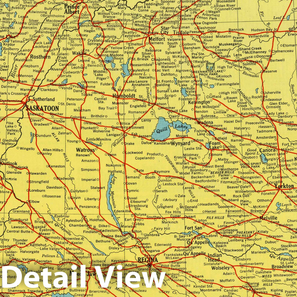 Historic Map : 1948 Saskatchewan. - Vintage Wall Art