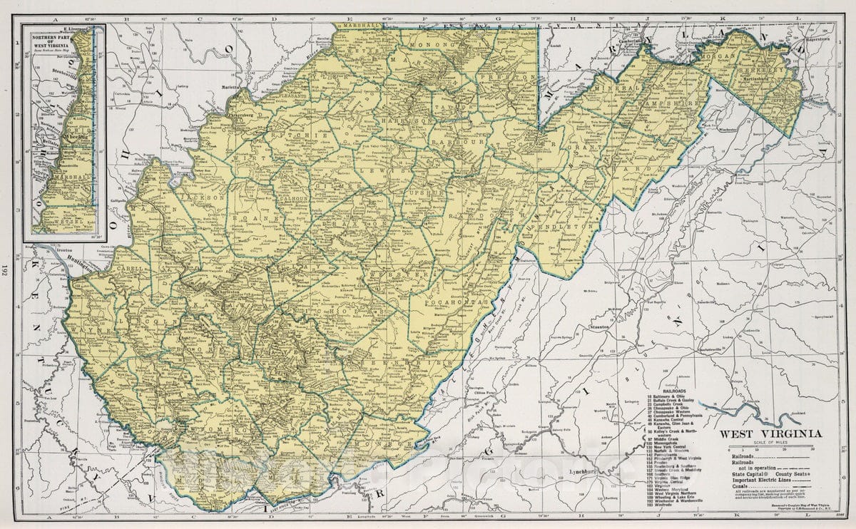 Historic Map : 1948 West Virginia. - Vintage Wall Art