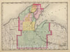 Historic Map : 1873 Upper Peninsula, scale six miles to an inch (Houghton County) - Vintage Wall Art