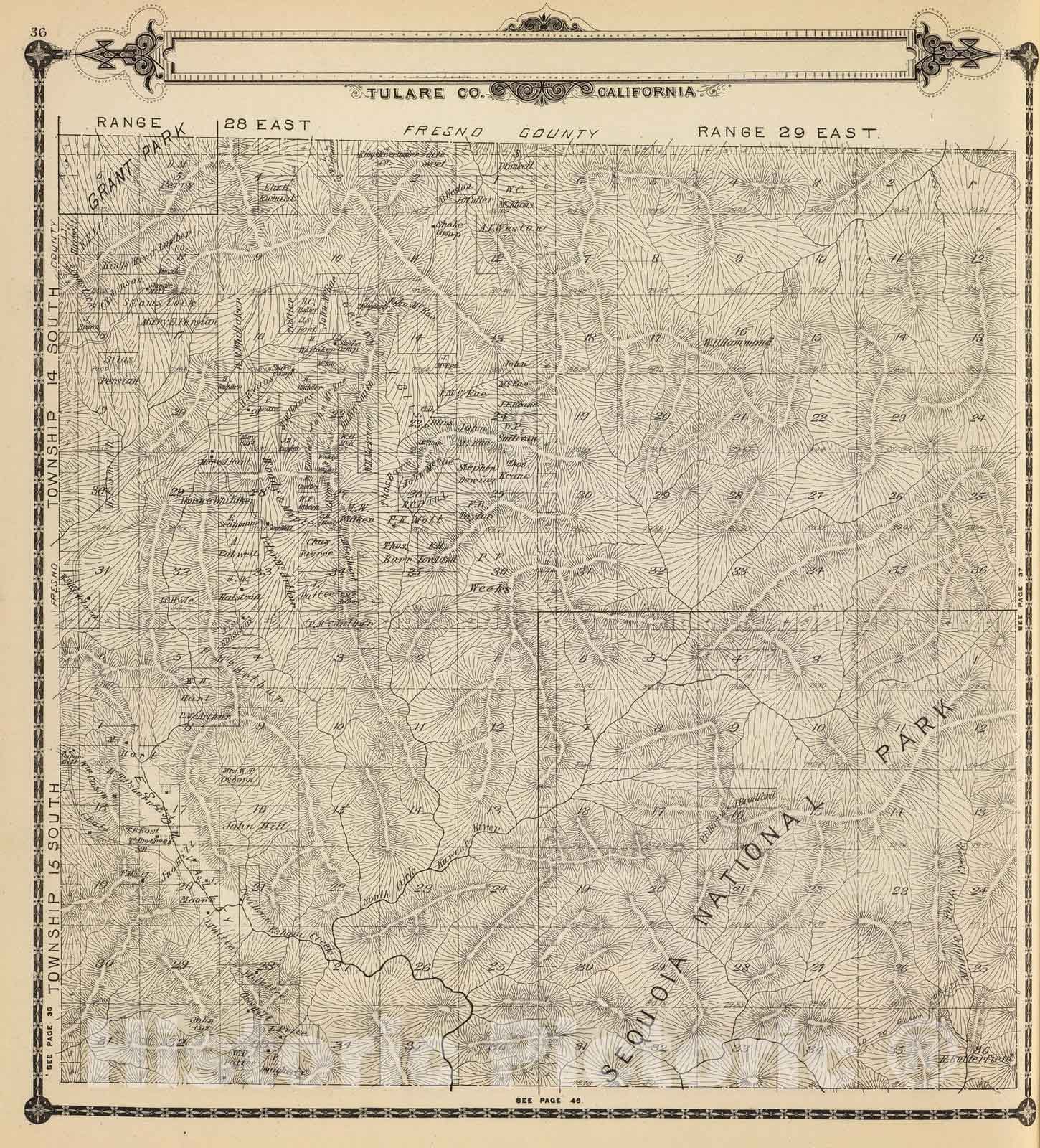 Historic Map : 1892 T.14-15S R.28-29E. - Vintage Wall Art