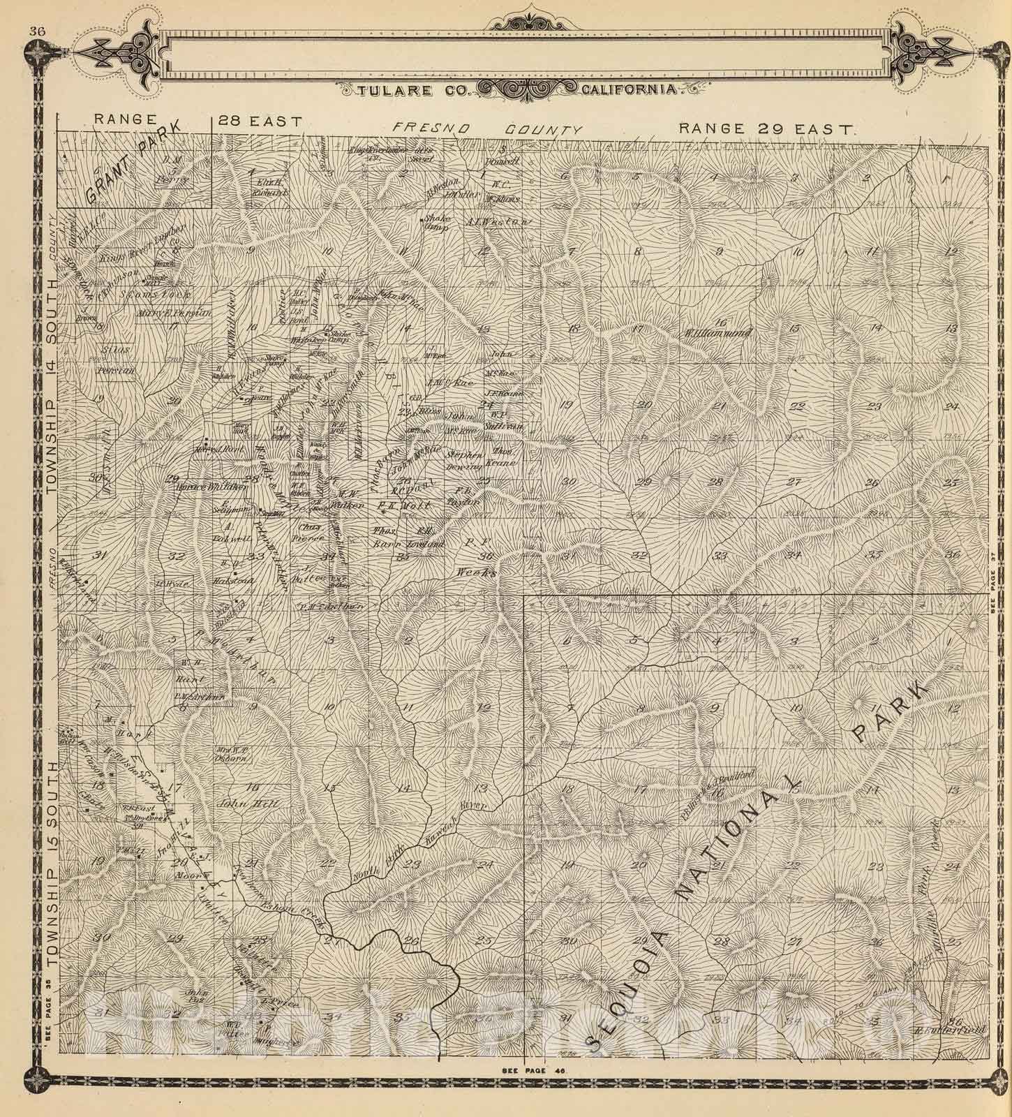 Historic Map : 1892 T.14-15S R.28-29E. - Vintage Wall Art