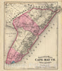 Historic Map - 1872 Cape May Co, N.J. - Vintage Wall Art