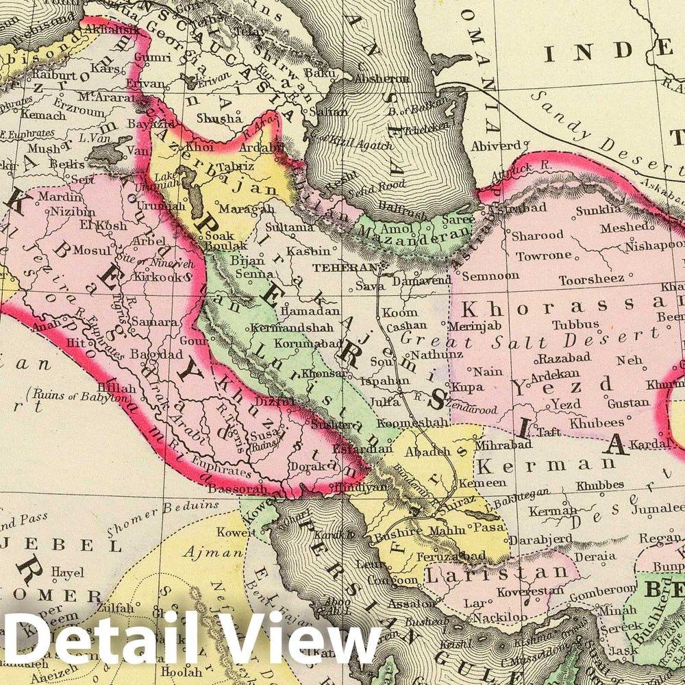 Historic Map : 1890 Persia, Arabia, Turkey, Afghanistan, Beloochistan. - Vintage Wall Art