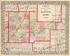 Historic Map : 1870 Macoupin, Montgomery counties. - Vintage Wall Art