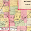 Historic Map : 1870 Macoupin, Montgomery counties. - Vintage Wall Art