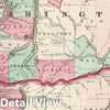 Historic Map : 1870 Oregon and Washington. - Vintage Wall Art