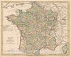 Historic Map : 1805 France Divided into Departments. - Vintage Wall Art