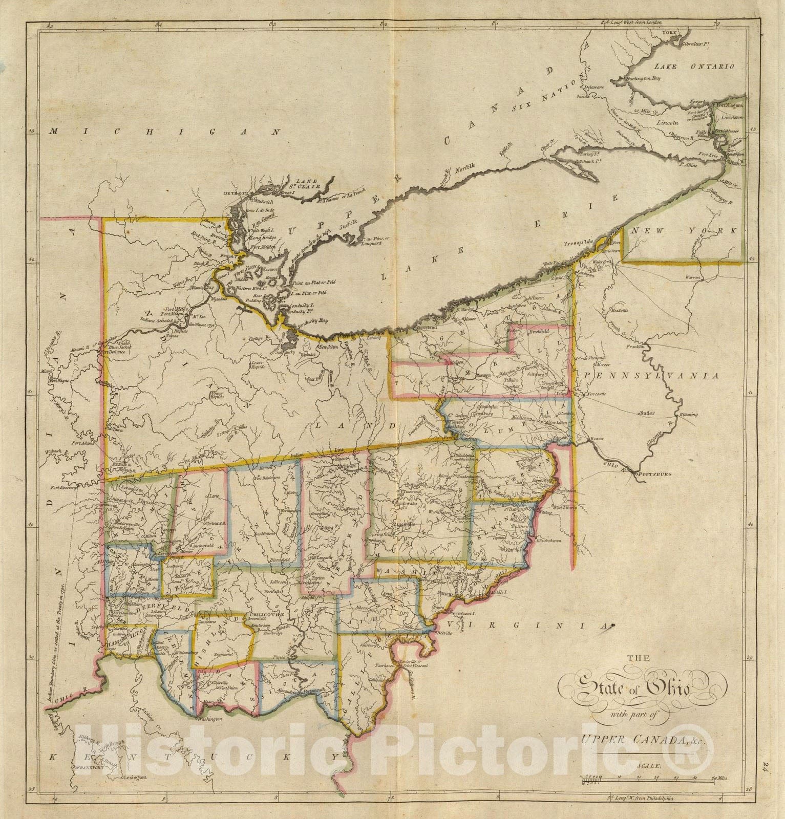 Historic Map : 1814 State of Ohio. - Vintage Wall Art