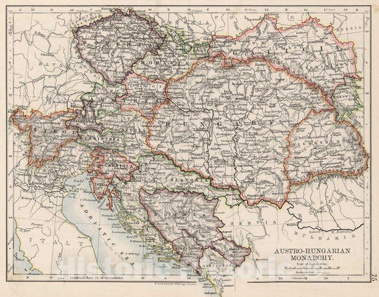 Historic Map - World Atlas - 1906 Austro-Hungarian Monarchy. - Vintage Wall Art