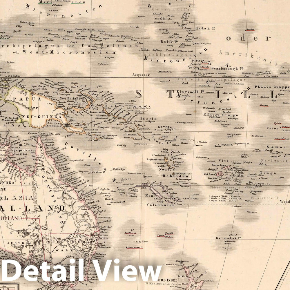Historic Map : 1879 Australia. Polynesia. - Vintage Wall Art