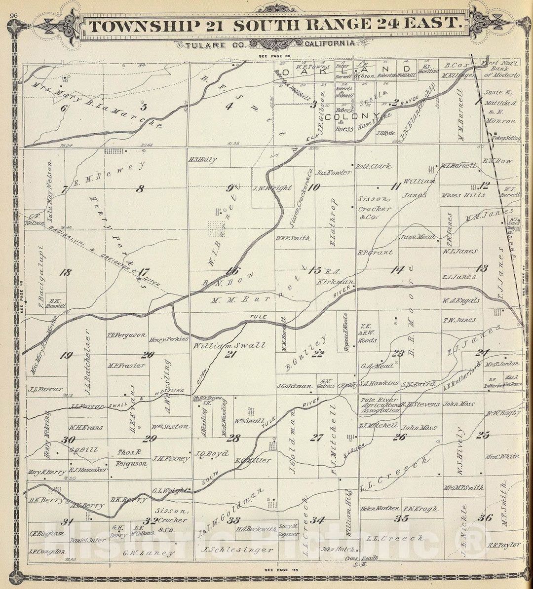 Historic Map : 1892 T.21S R.24E. - Vintage Wall Art